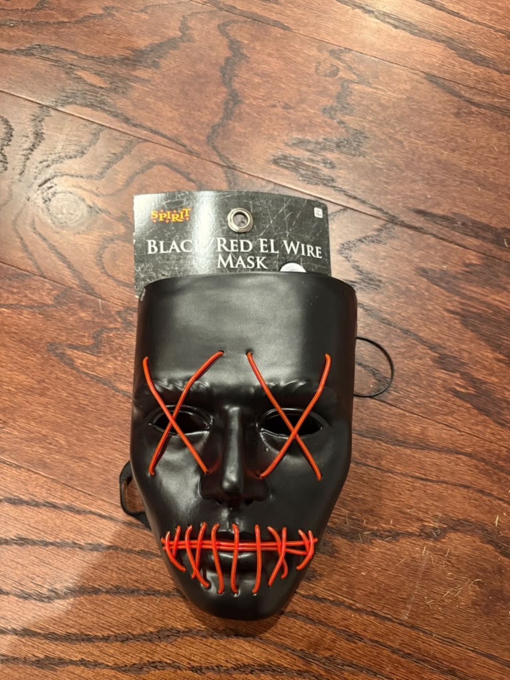 Spirit Black Mask with Red EL Wire Stitch Accents